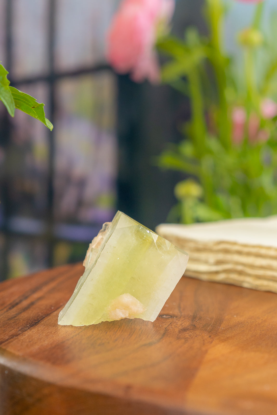 Green Apophyllite with Peach Stilbite and Okenite