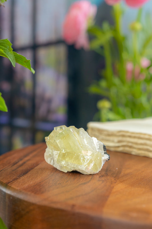 Green Apophyllite Specimen on Matrix