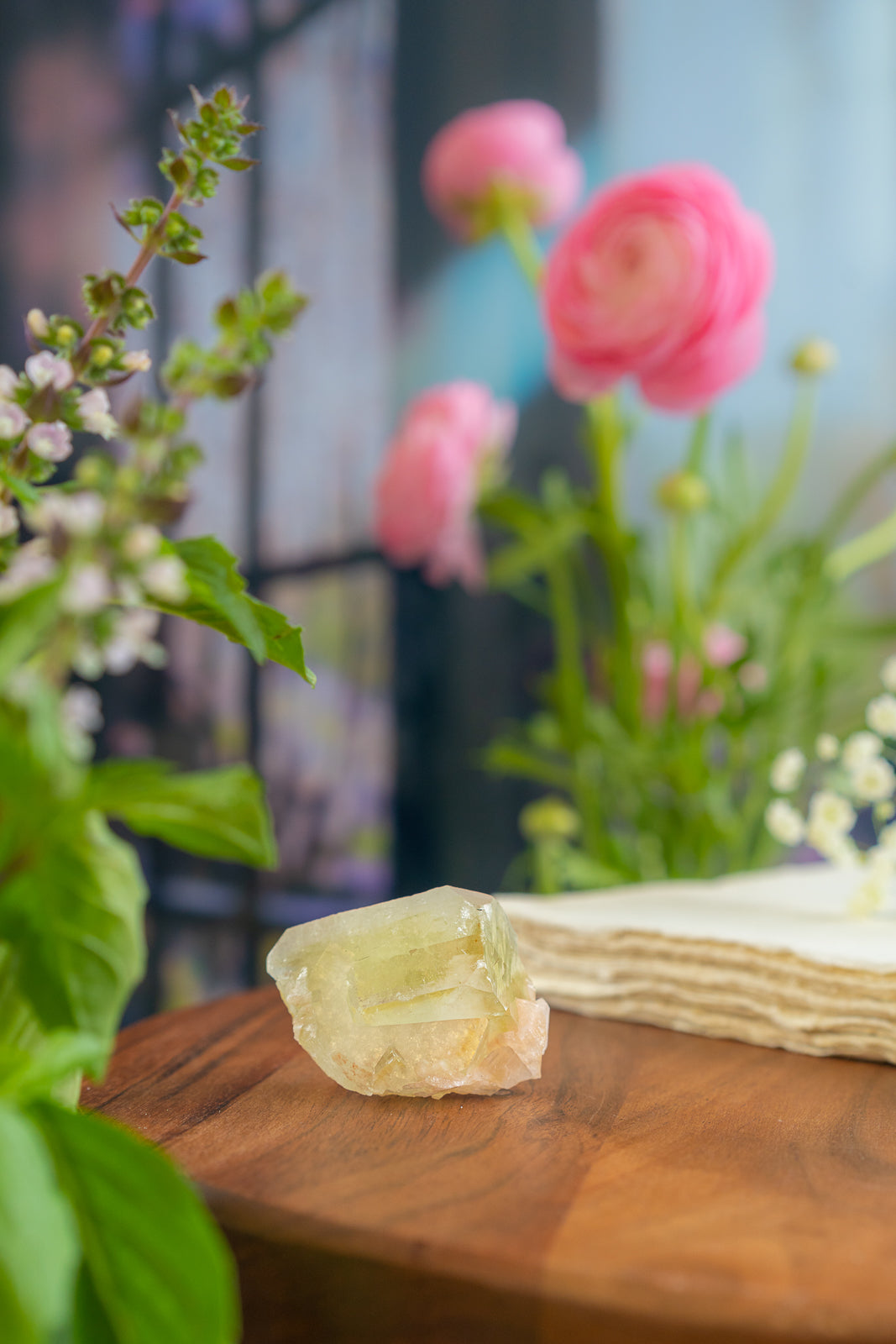 Green Apophyllite with Peach Stilbite