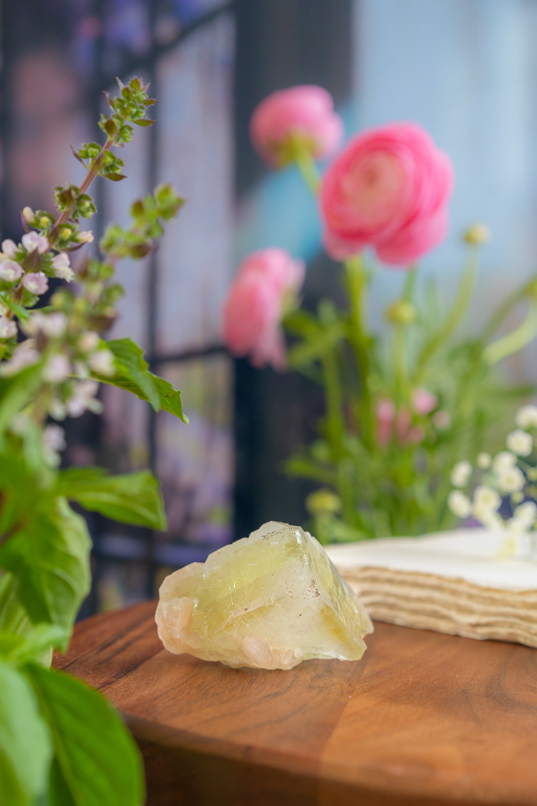 Green Apophyllite with Peach Stilbite