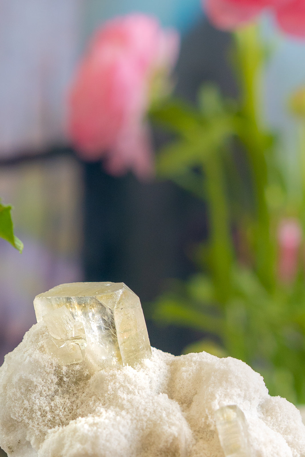 Green Apophyllite with Okenite on Matrix