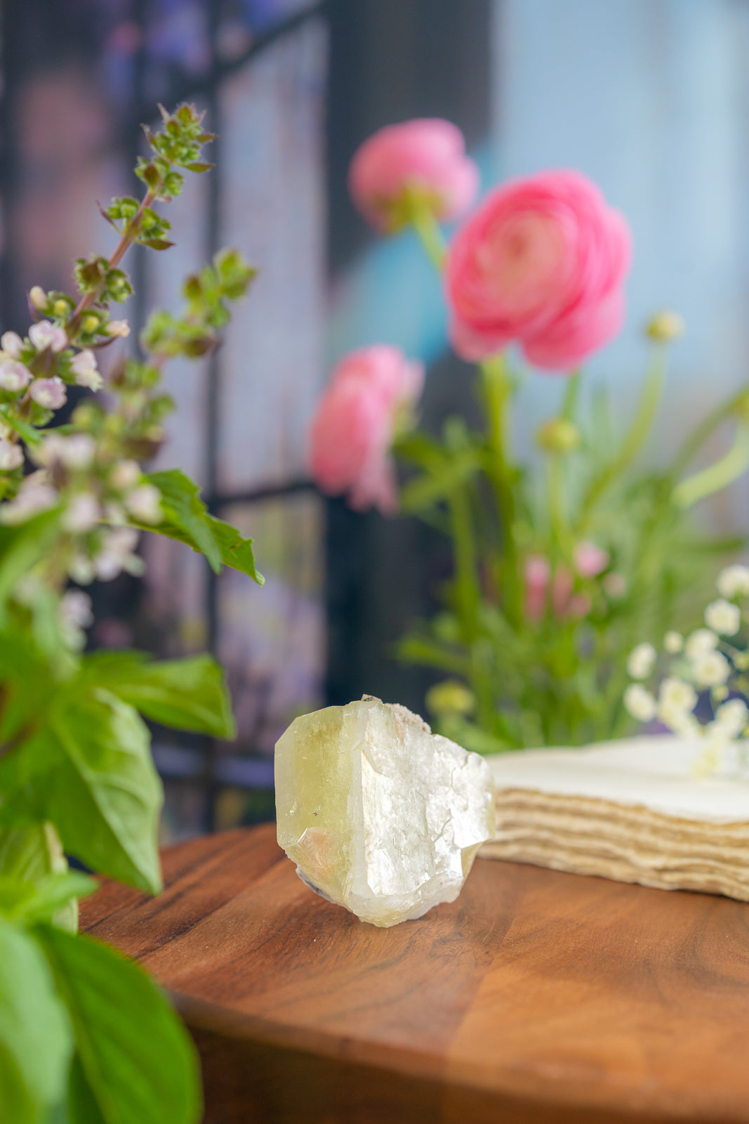 Green Apophyllite with Peach Stilbite