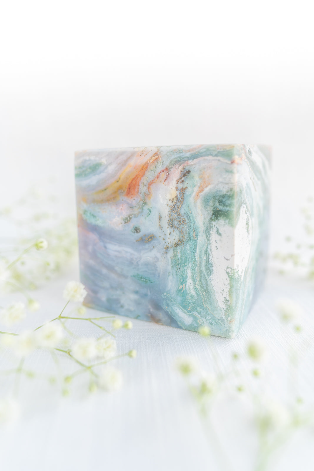 Sea Jasper Statement Cube