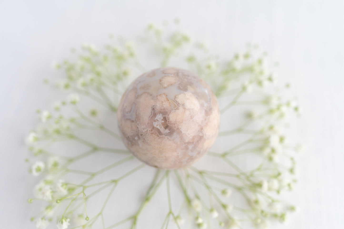 Flower Agate Sphere with Druzy