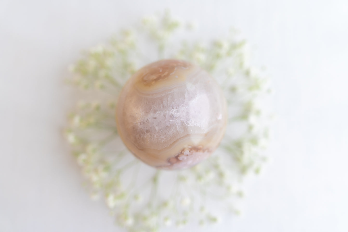 Flower Agate Sphere with Quartz