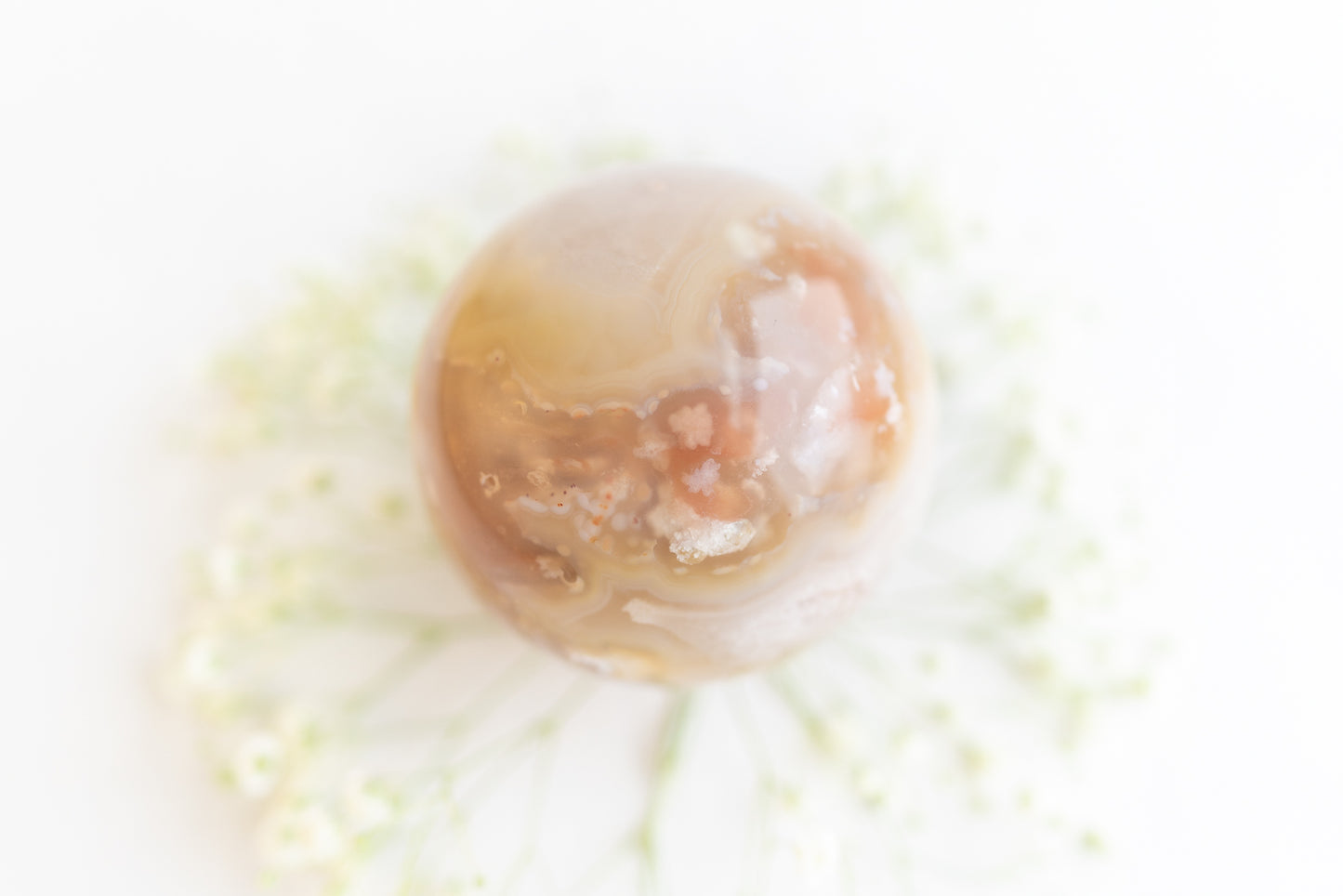 Flower Agate Sphere with Quartz