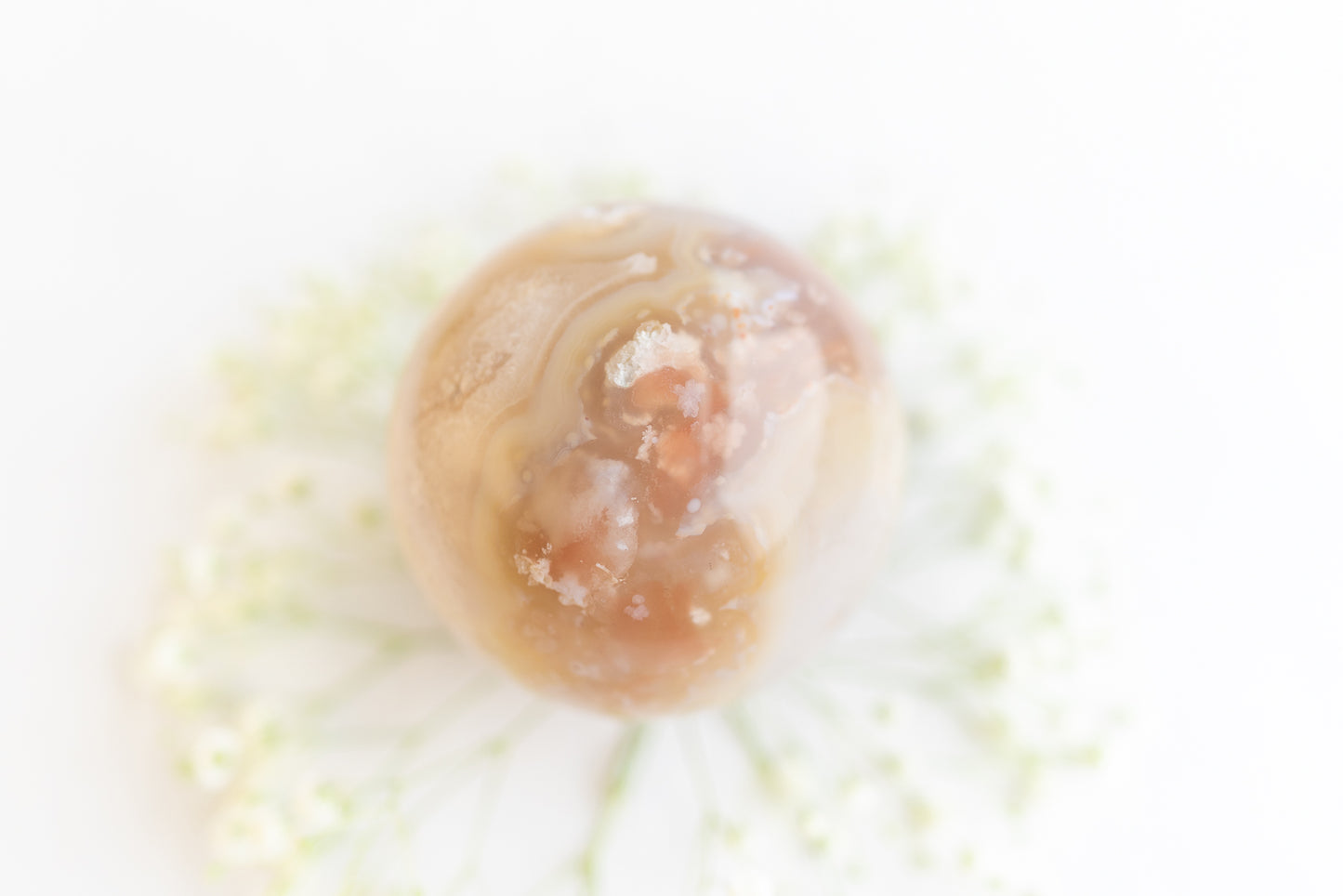 Flower Agate Sphere with Quartz