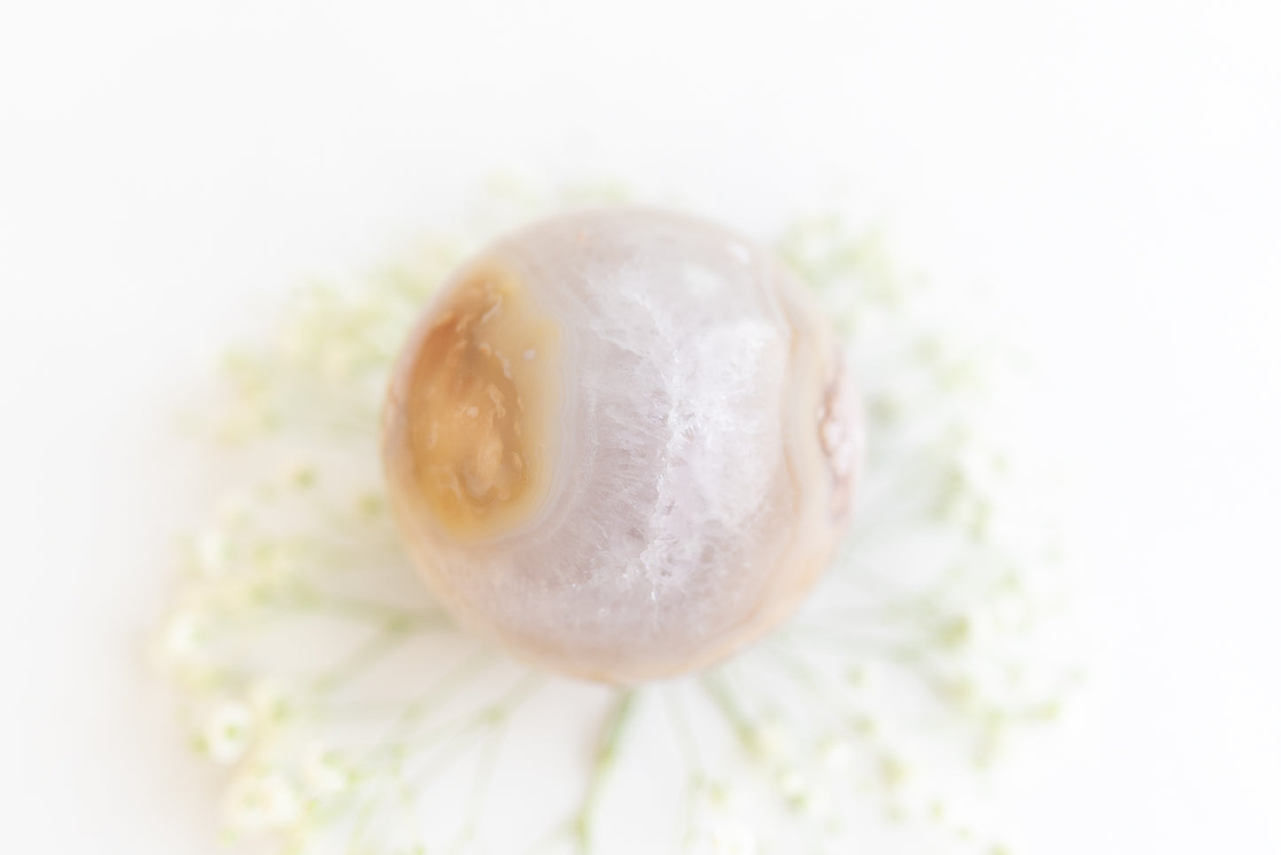 Flower Agate Sphere with Quartz