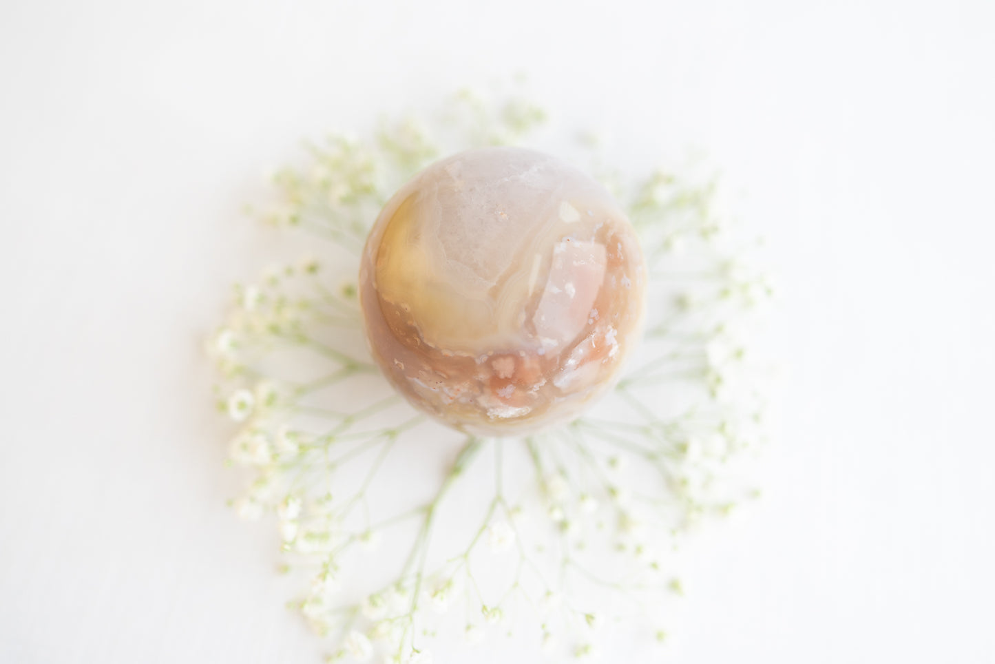 Flower Agate Sphere with Quartz