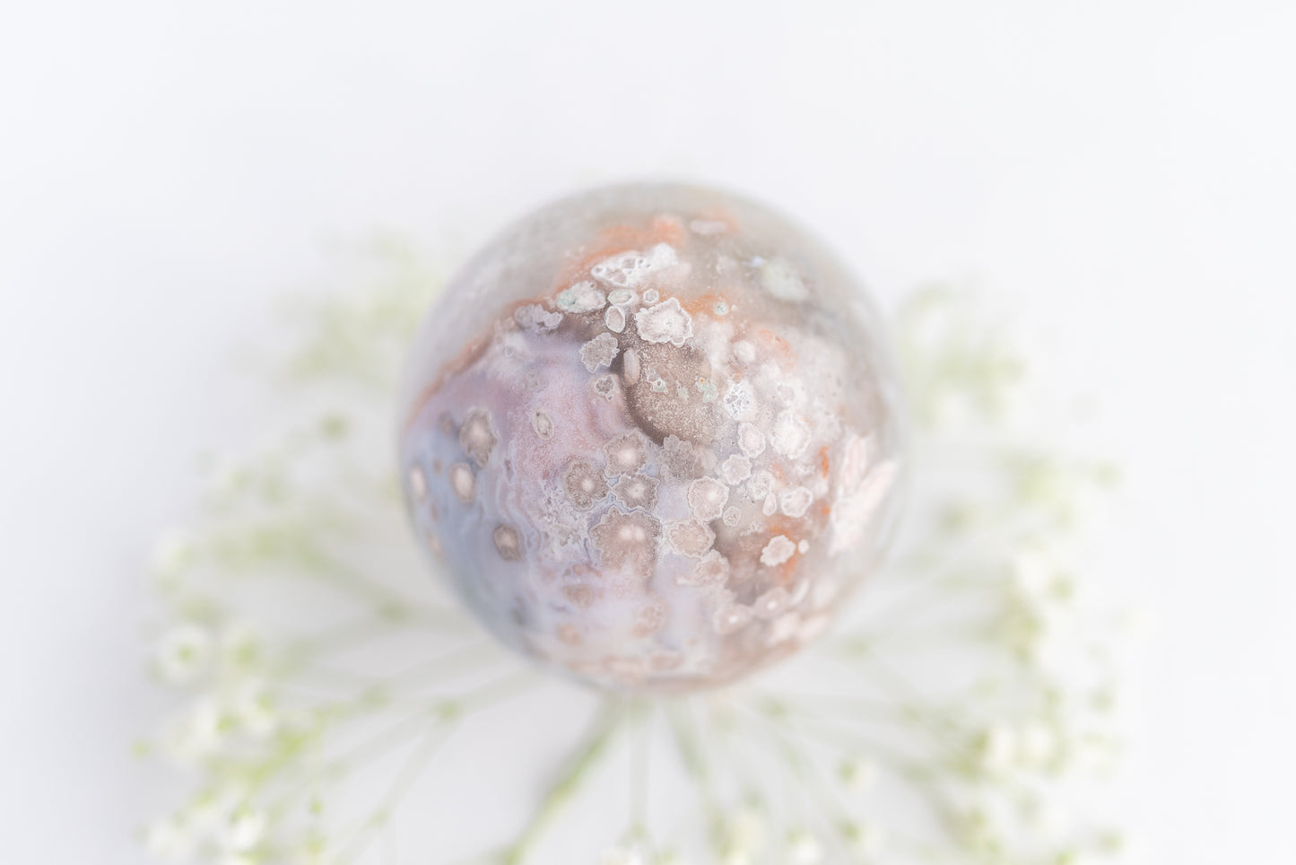 Flower Agate Sphere with Chlorite Quartz