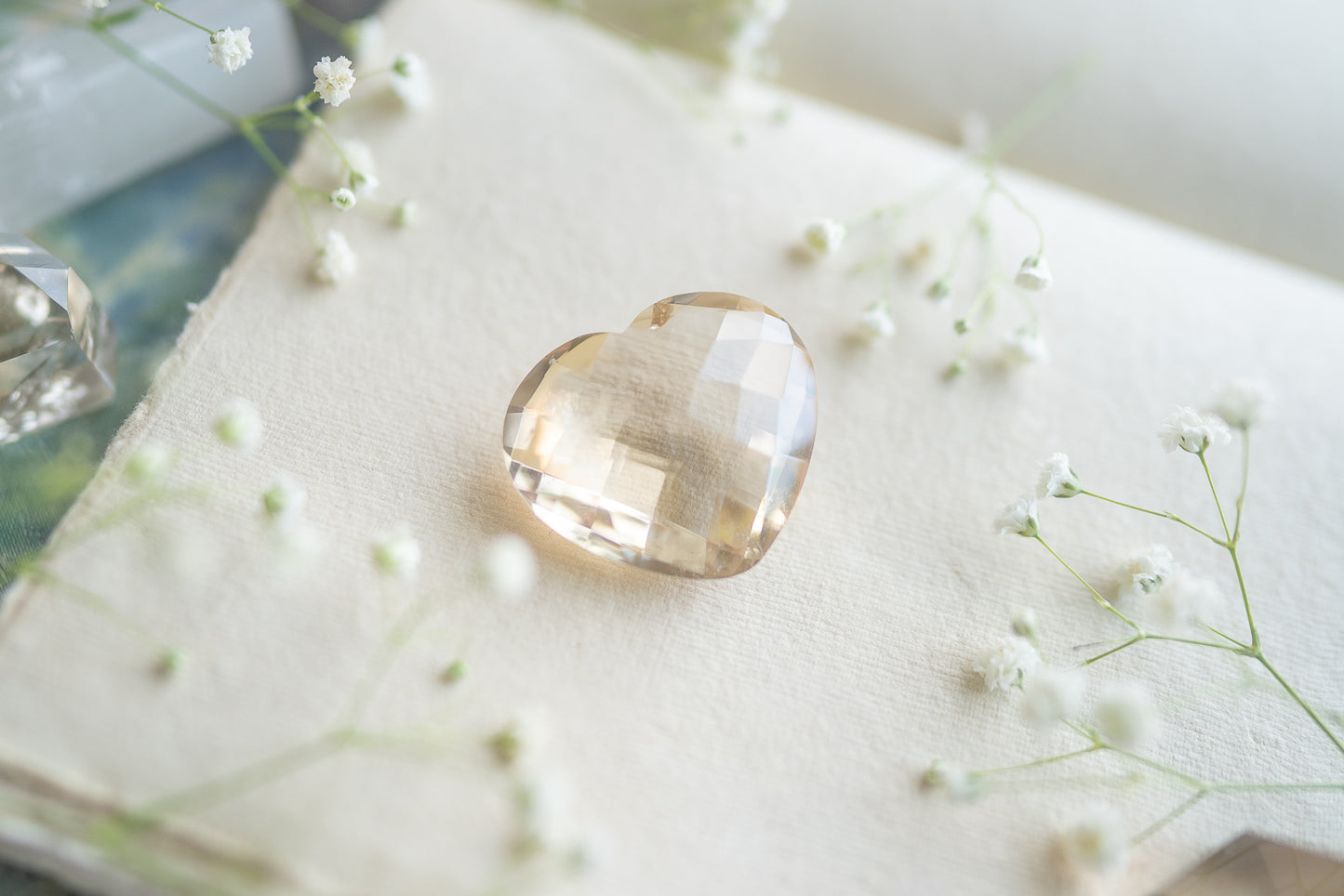 Faceted Citrine Heart