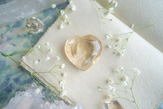 Faceted Citrine Heart