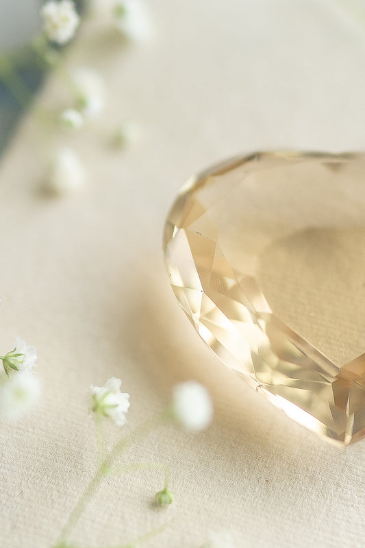 Faceted Citrine Heart