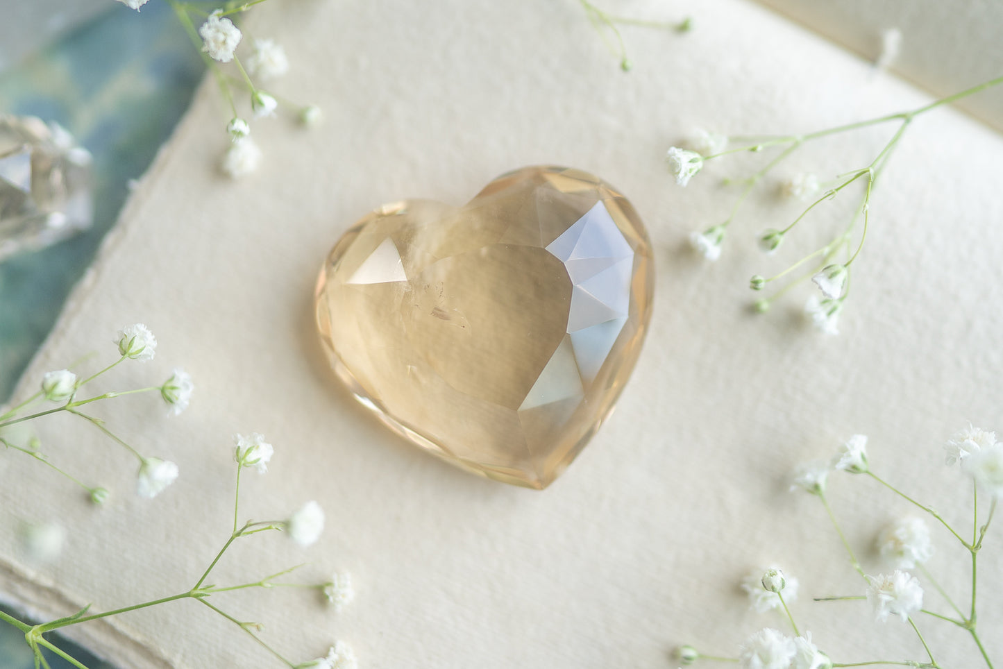 Faceted Citrine Heart