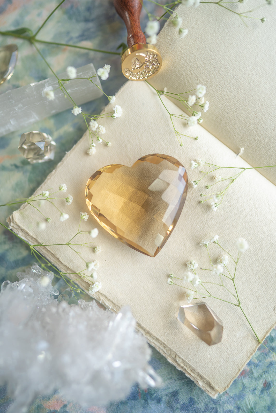 Faceted Citrine Heart