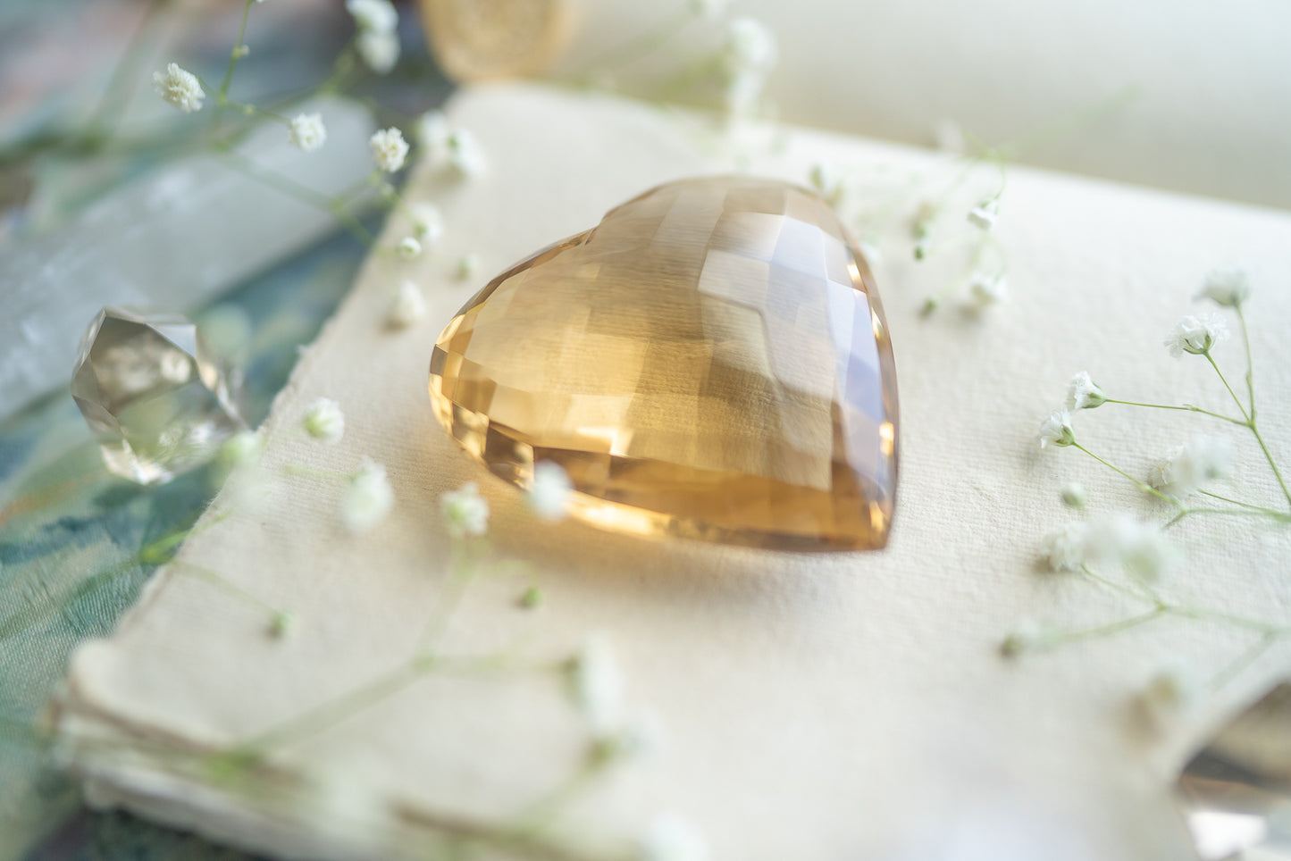 Faceted Citrine Heart