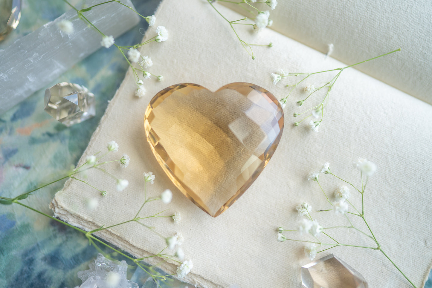 Faceted Citrine Heart