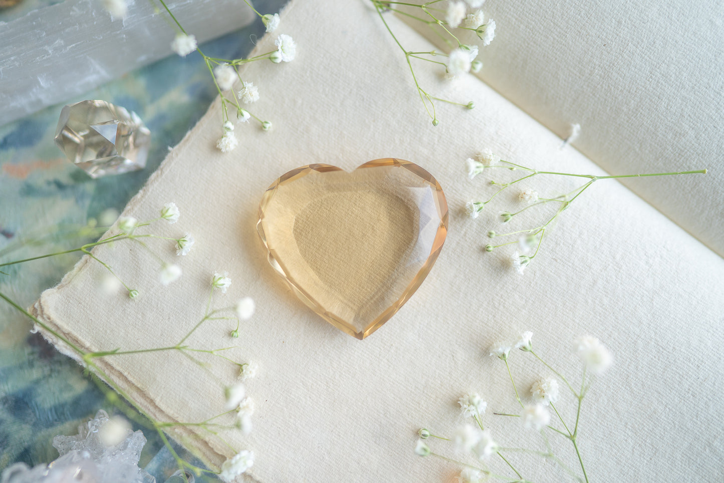 Faceted Citrine Heart