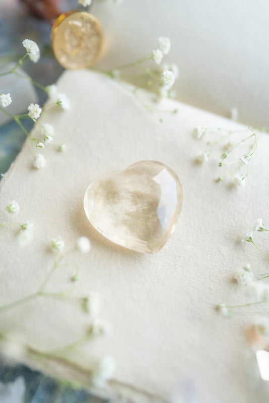 Faceted Citrine Heart