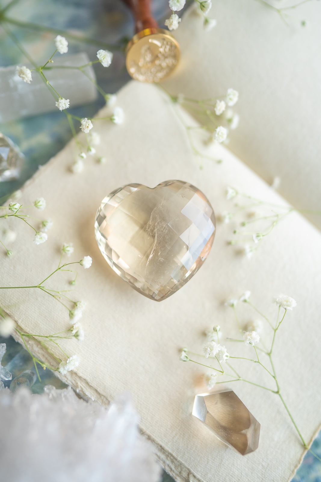 Faceted Citrine Heart