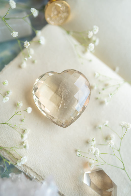 Faceted Citrine Heart