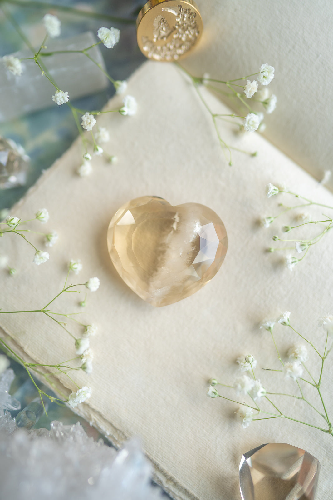 Faceted Citrine Heart