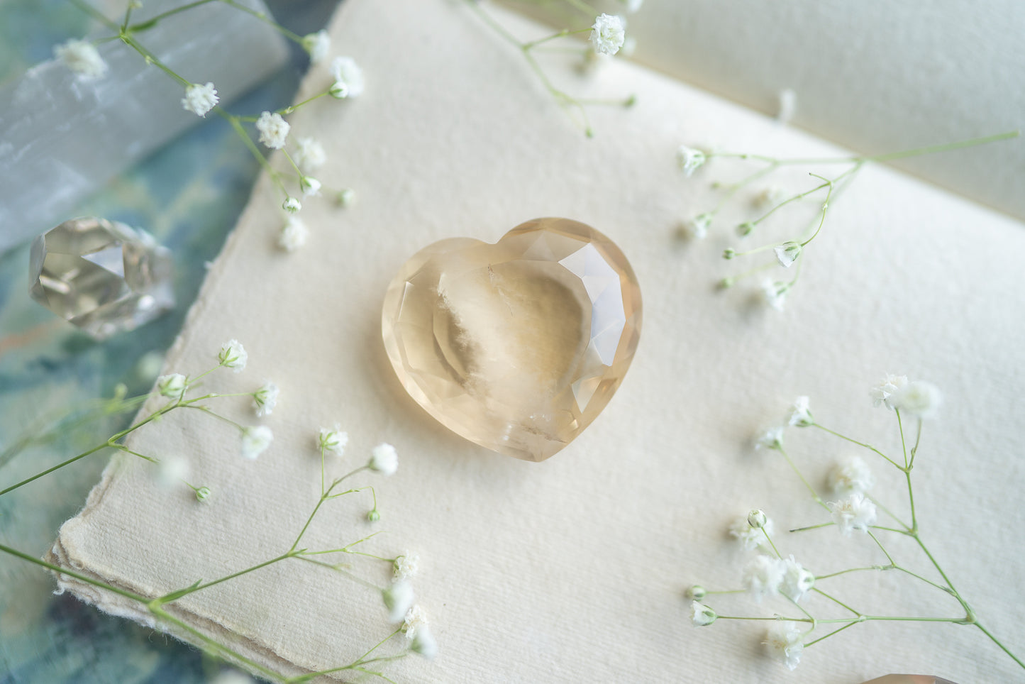 Faceted Citrine Heart