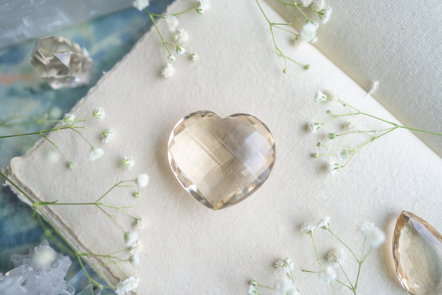 Faceted Citrine Heart