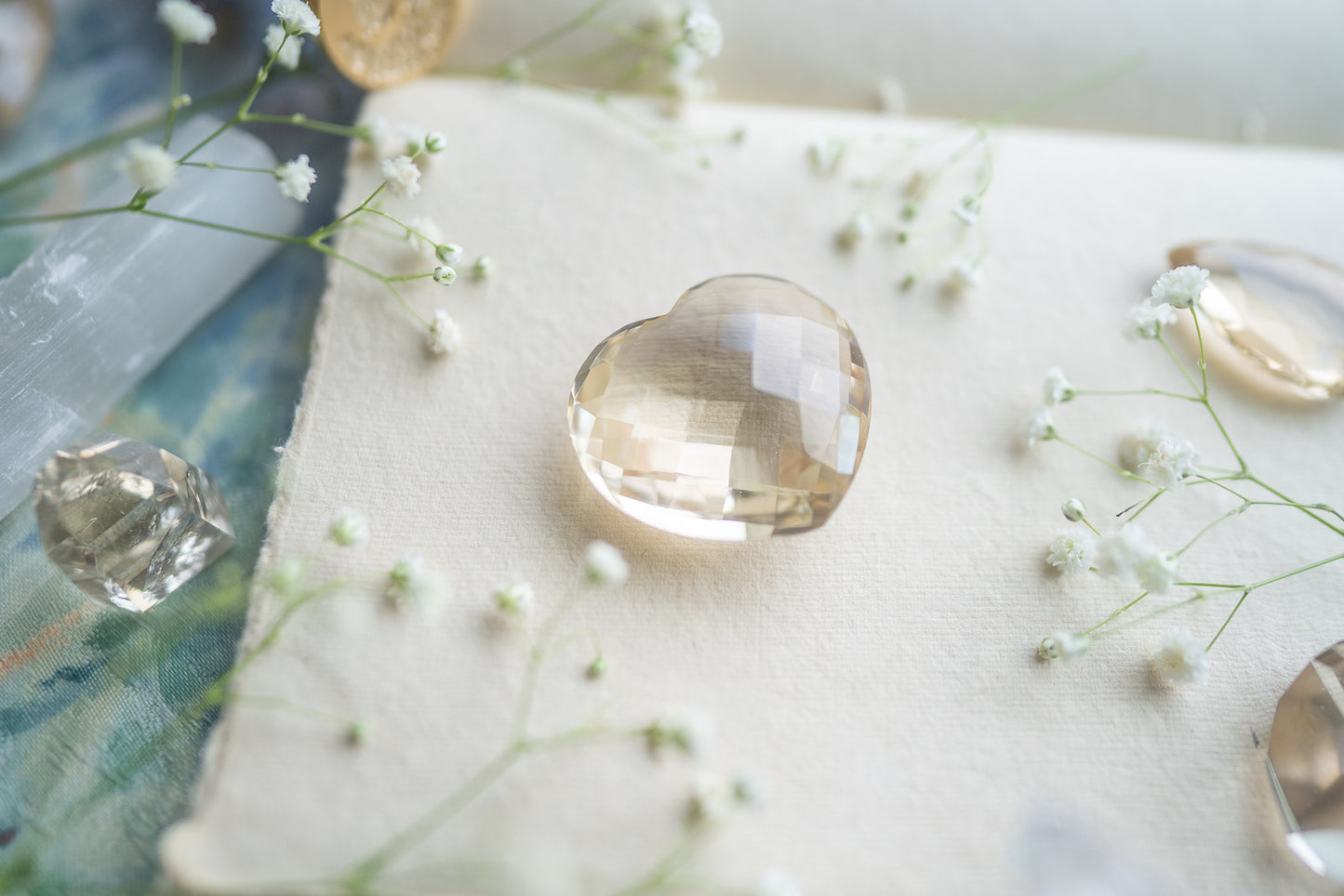 Faceted Citrine Heart