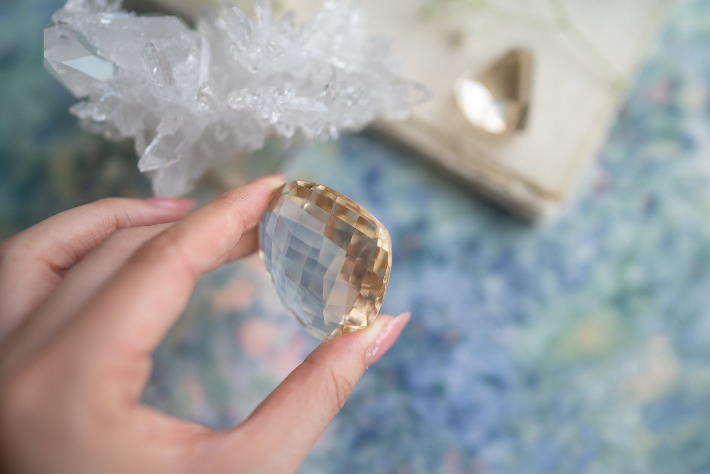 Faceted Citrine Heart