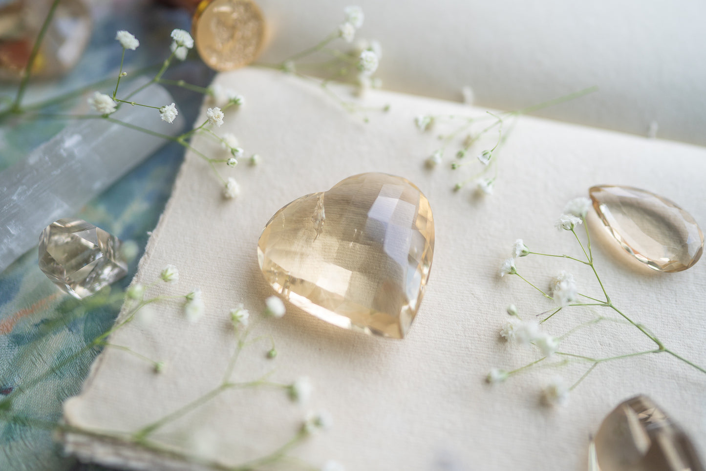 Faceted Citrine Heart