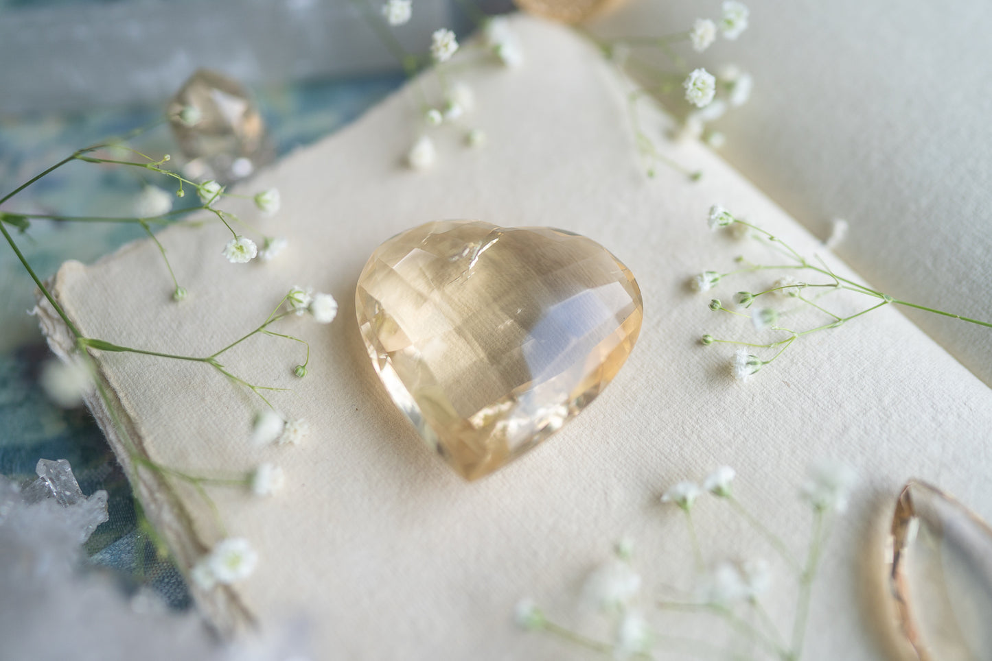 Faceted Citrine Heart