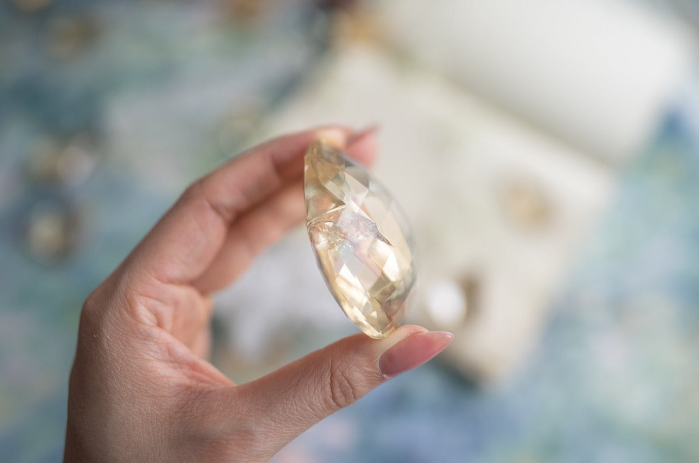 Faceted Citrine Heart