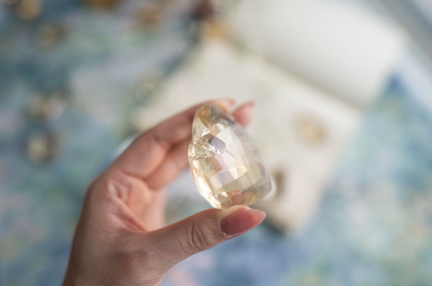 Faceted Citrine Heart