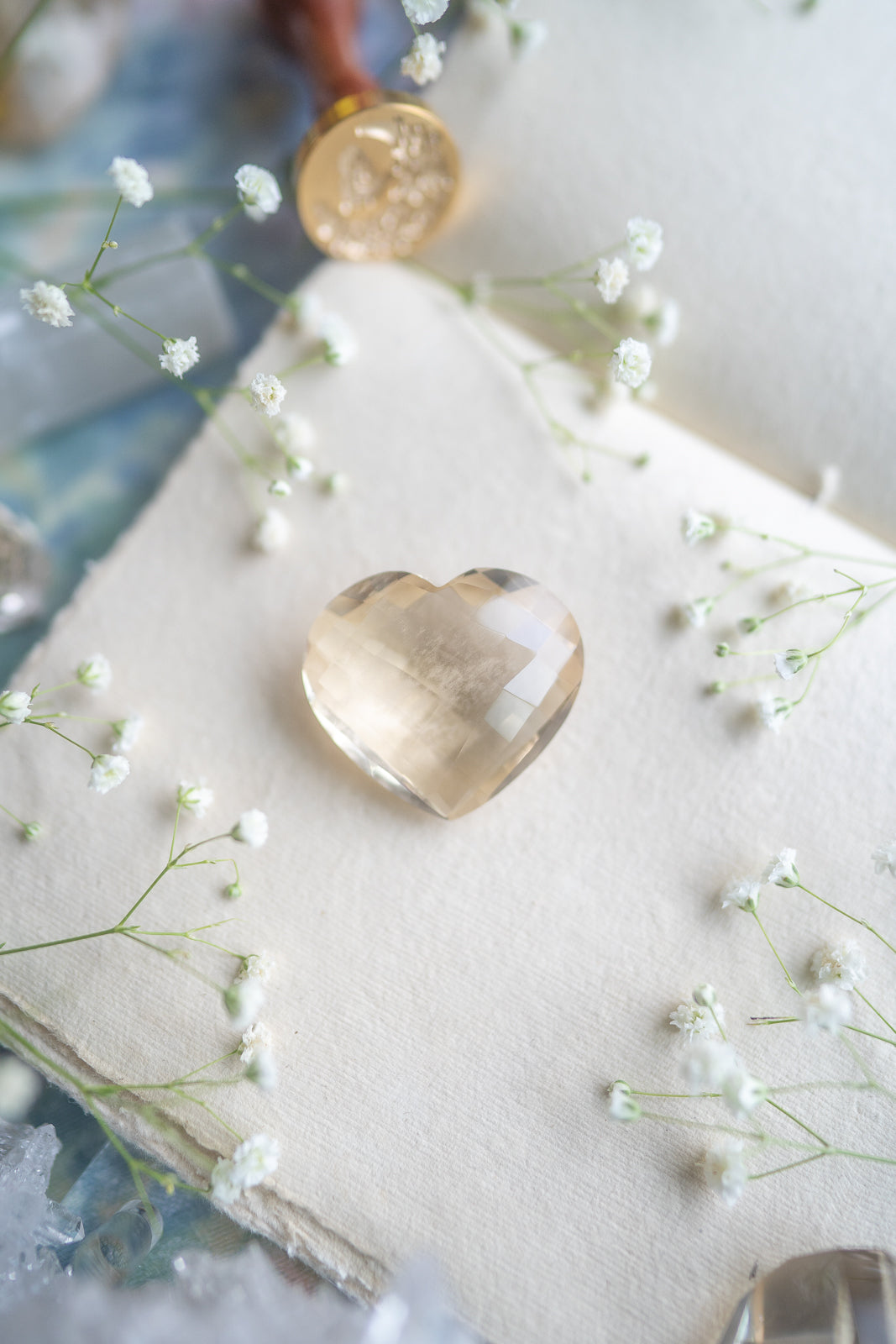 Faceted Citrine Heart