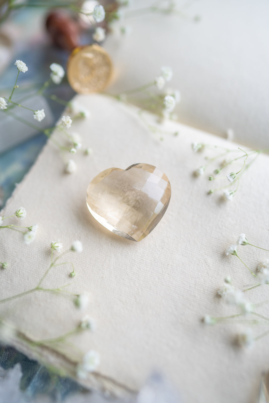 Faceted Citrine Heart