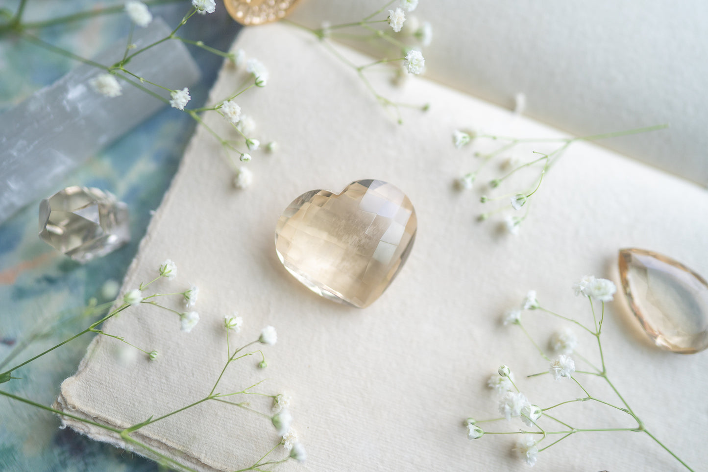 Faceted Citrine Heart