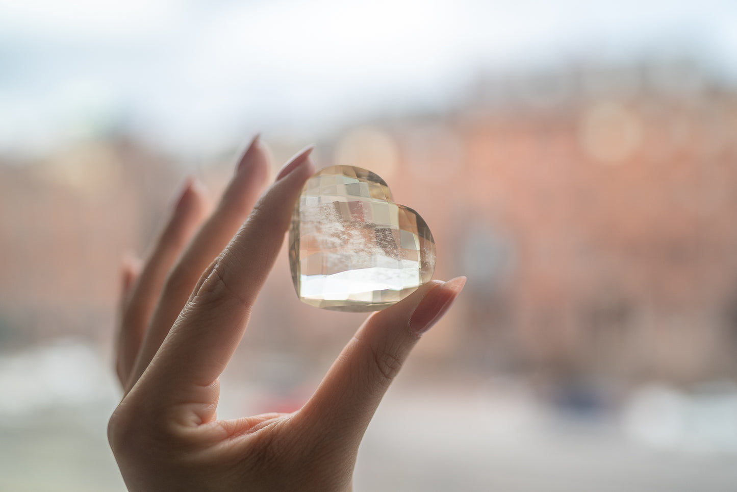 Faceted Citrine Heart