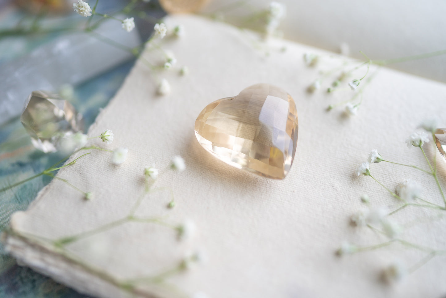 Faceted Citrine Heart