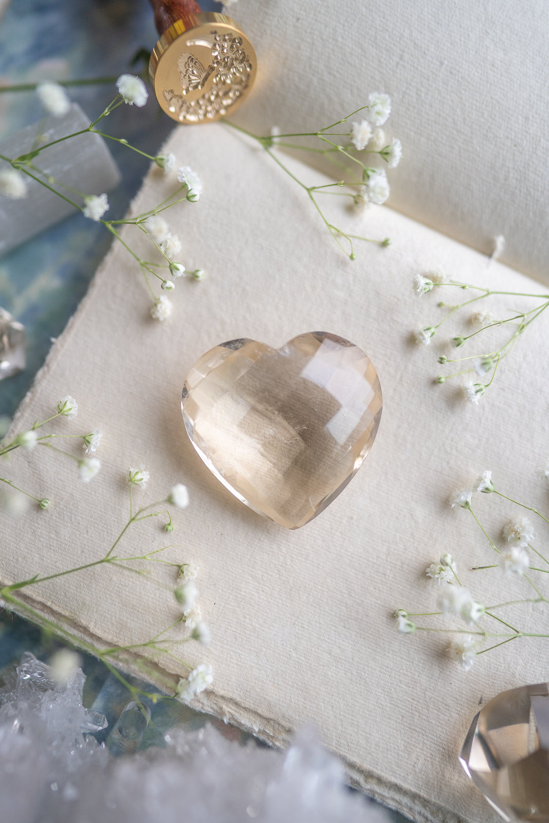 Faceted Citrine Heart