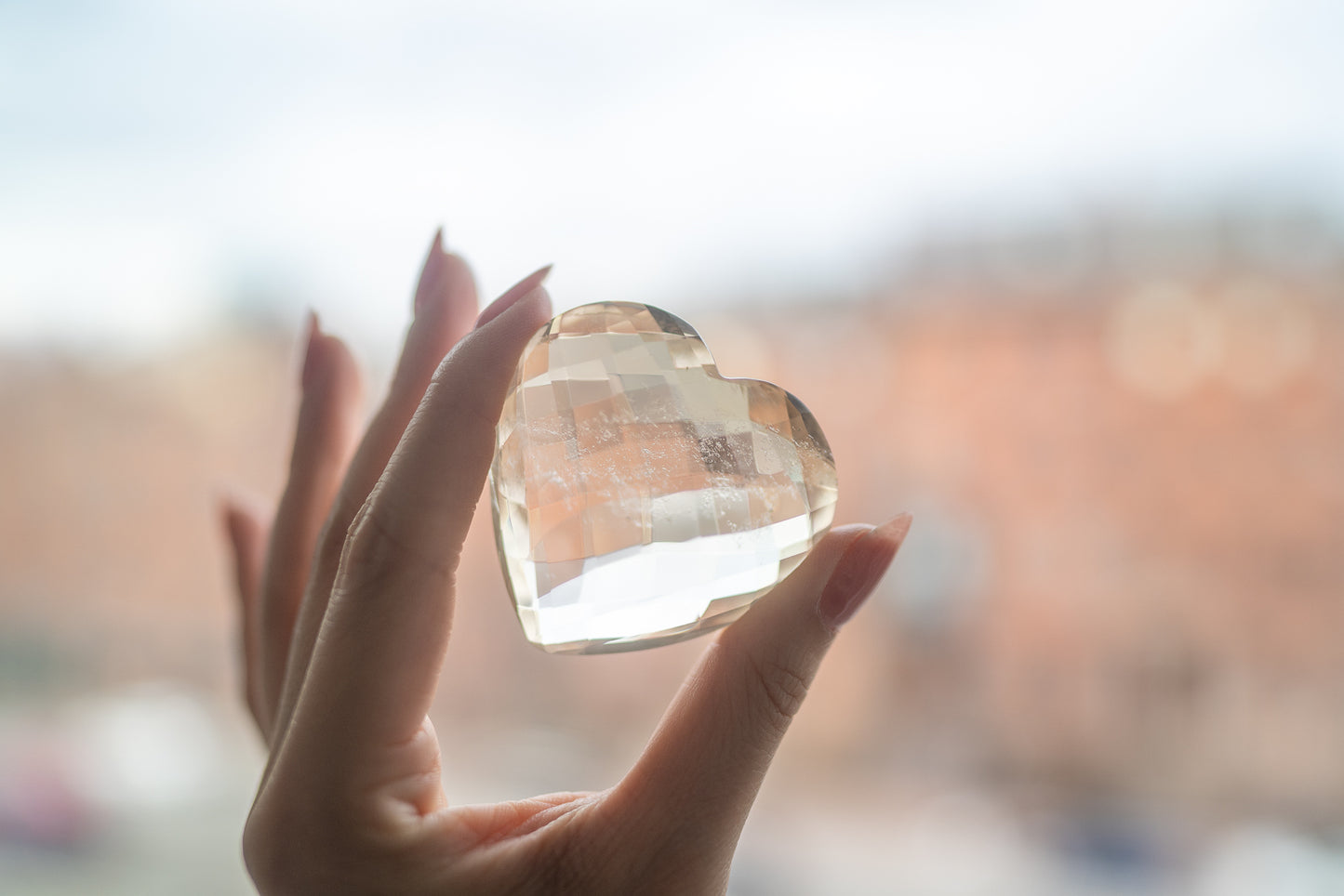 Faceted Citrine Heart