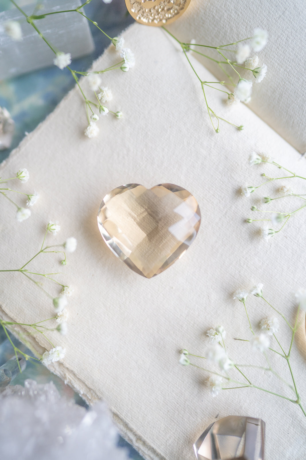 Faceted Citrine Heart