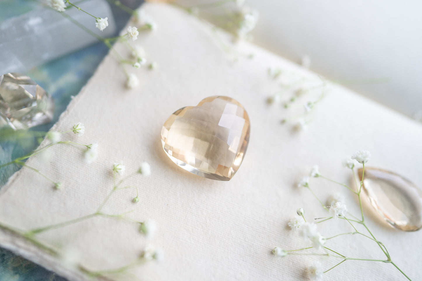 Faceted Citrine Heart