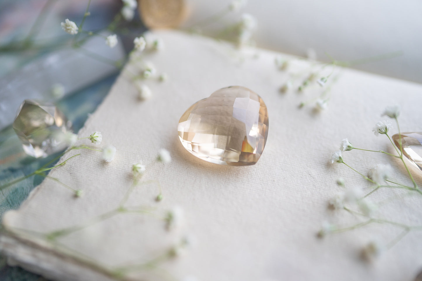 Faceted Citrine Heart