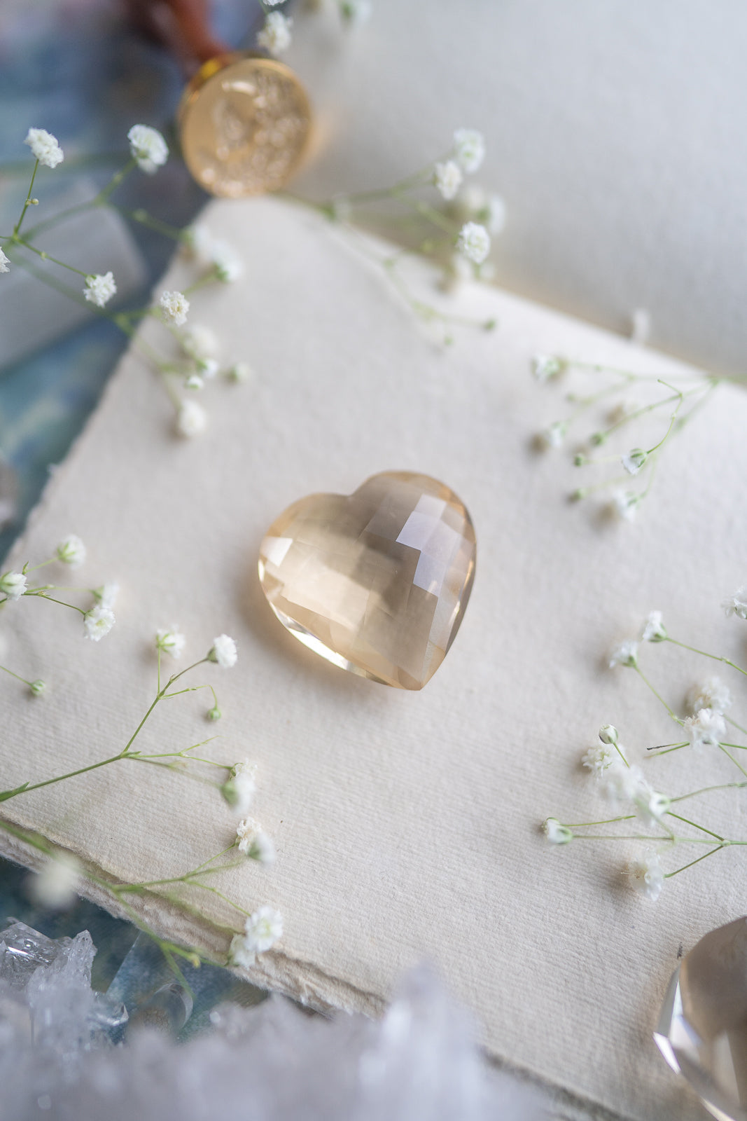 Faceted Citrine Heart