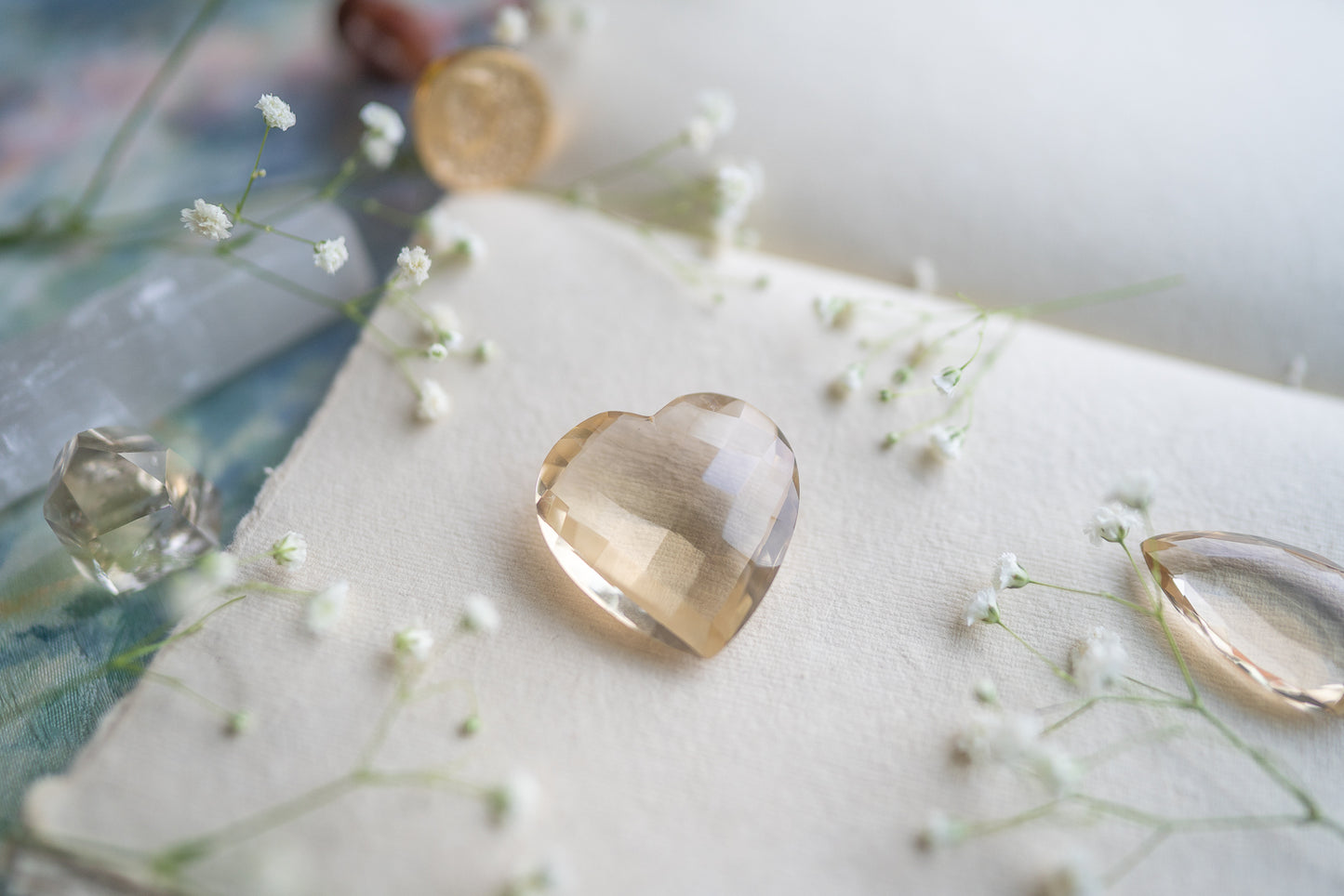 Faceted Citrine Heart