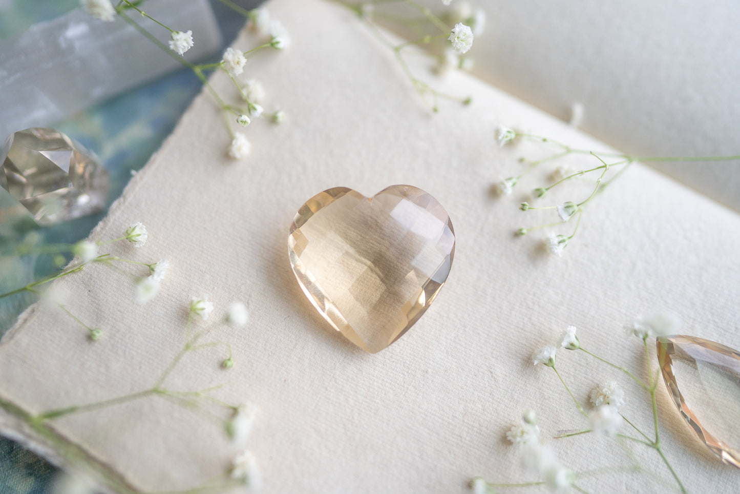 Faceted Citrine Heart