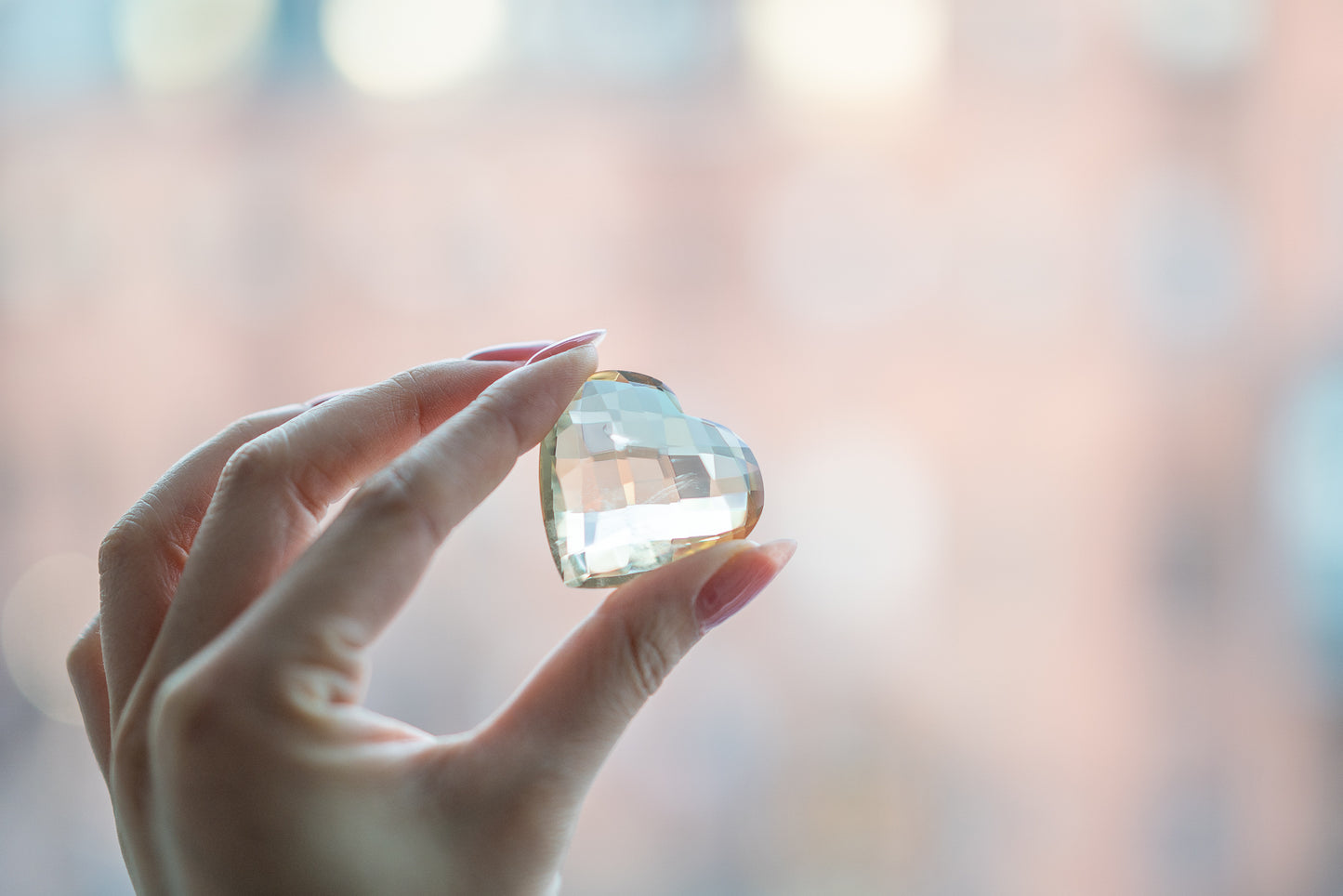 Faceted Citrine Heart